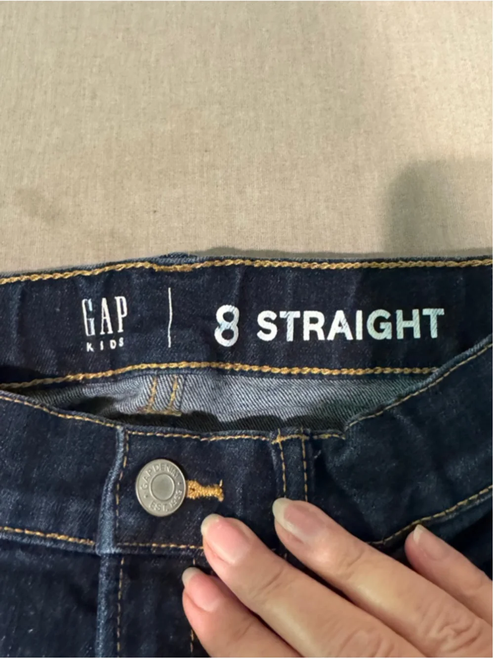 Boys Gap Blue Straight stretch elastic waist Jeans Size 8